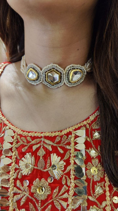 Beaded Kundan Choker Necklace
